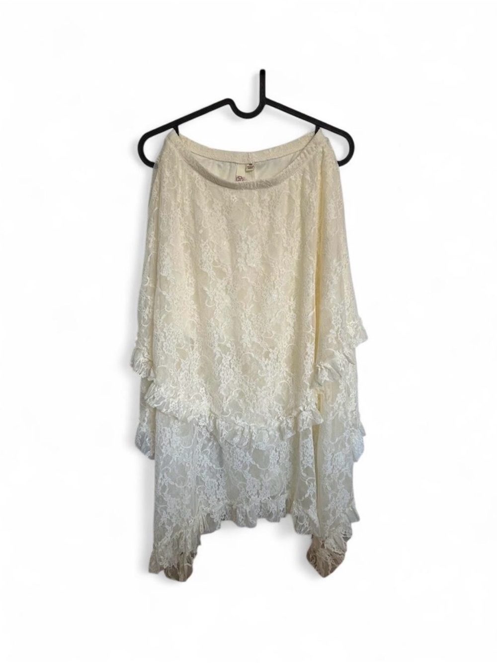 Thirty Thirty Ivory Tiered Lace Midi Skirt